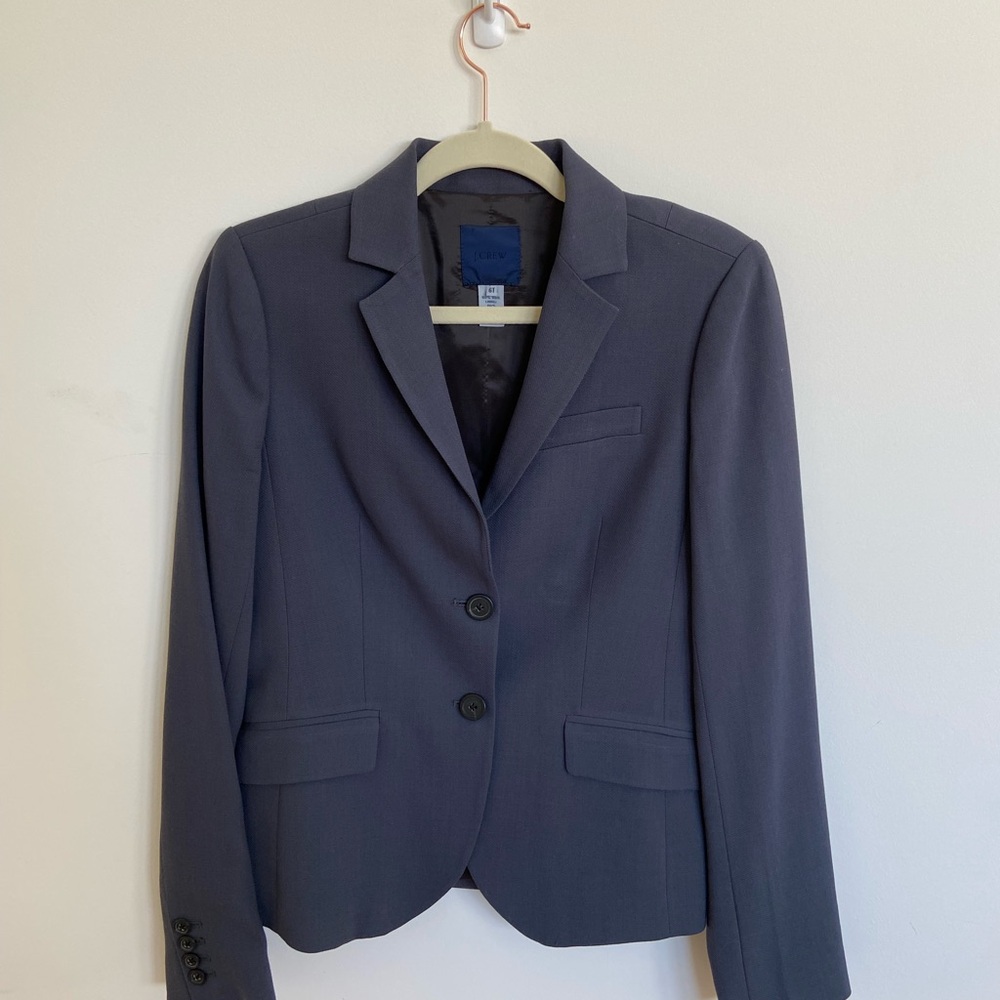 J. Crew Women’s 100% Wool Gray Blazer, Size 6 Tall